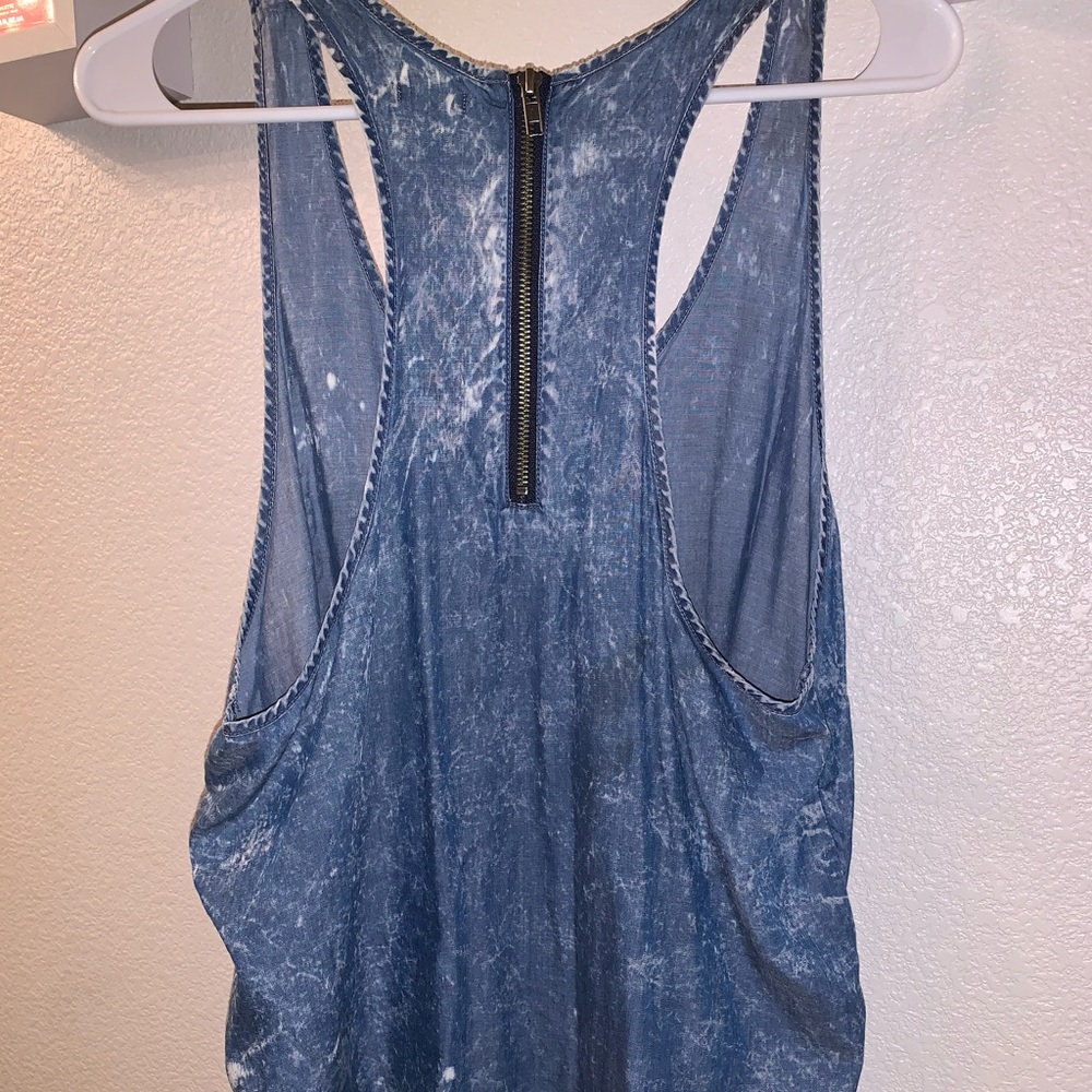 Distressed denim shirt